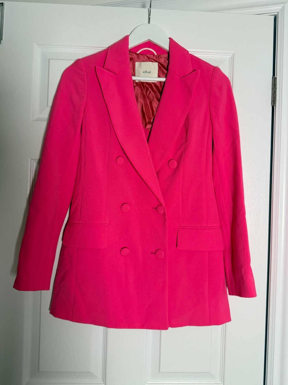 Wilfred Aritzia Hot Pink Double Breasted Blazer Size 00